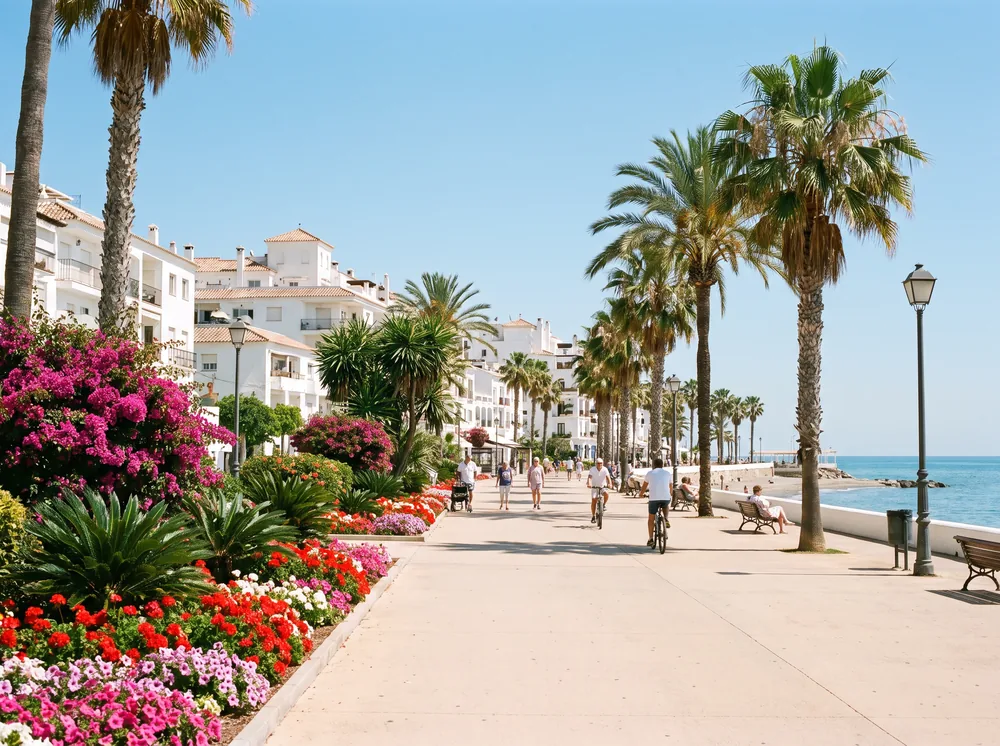 Private transfer route from Malaga Airport to Estepona