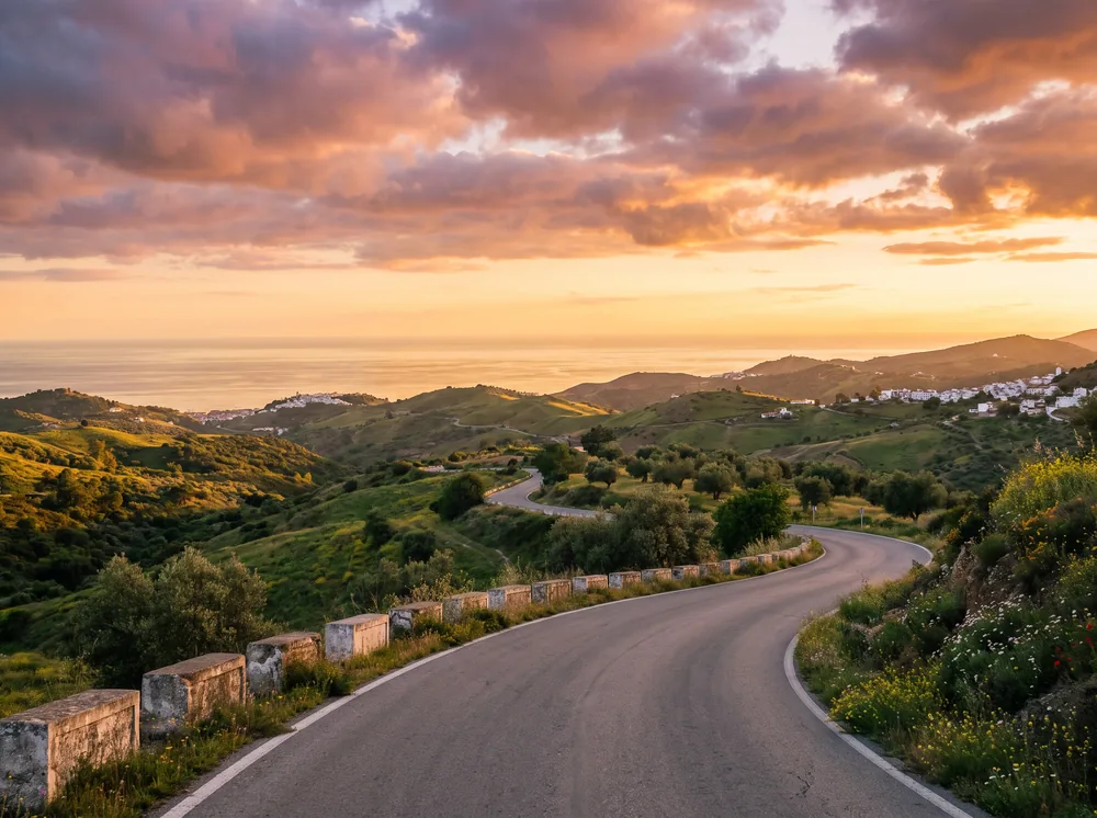 Private transfer route from Malaga Airport to Andalusia